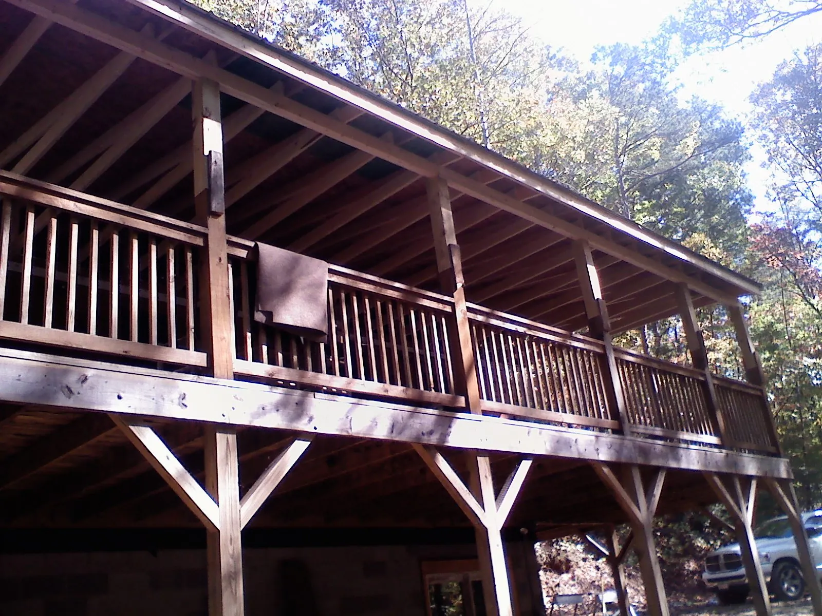 Timber framing under a new elevated porch and deck — Roof Leak Repair in Bensalem by Roofing Brothers